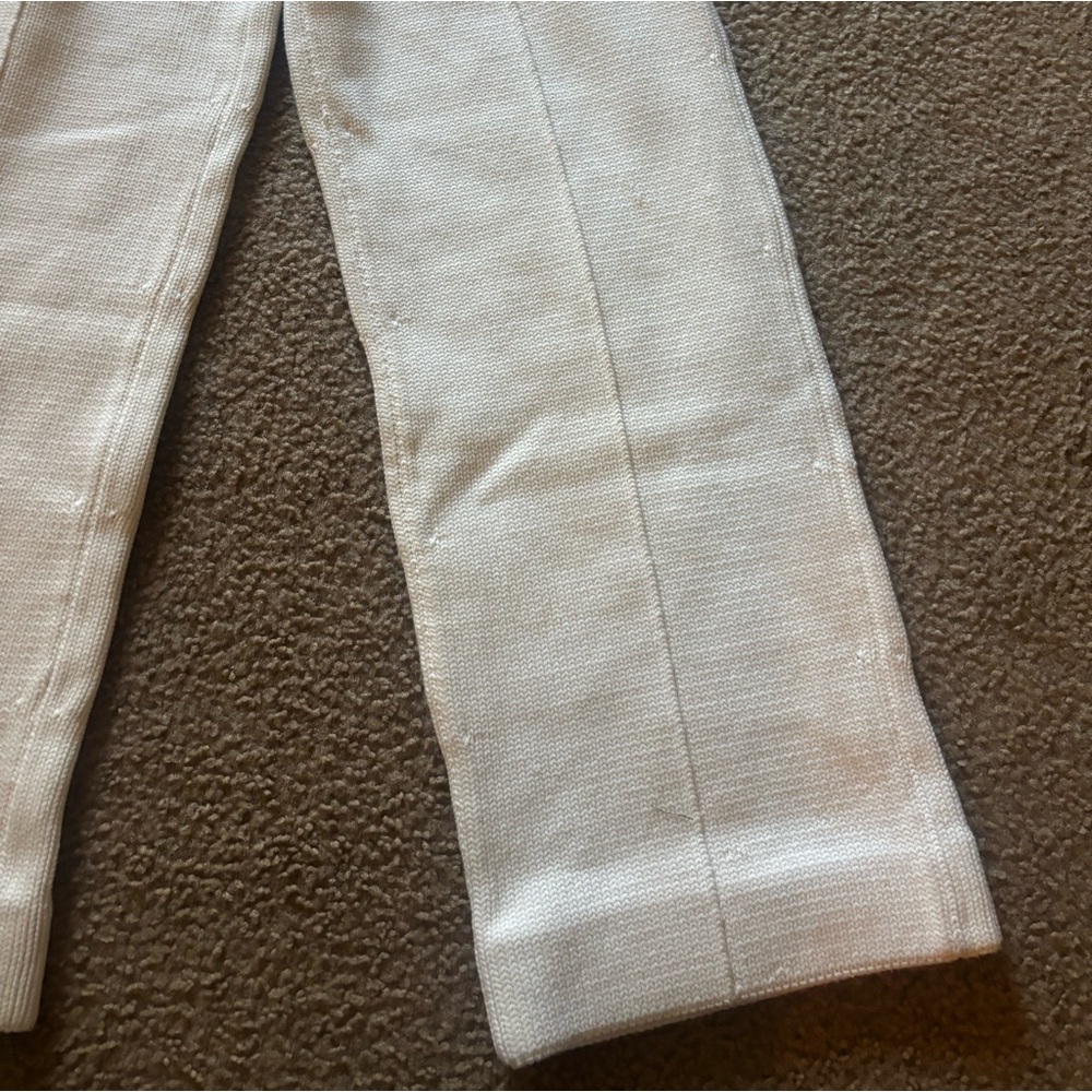 Fendi Women Knitted Trousers Size 2 White Wide Leg Pants Heavyweight - Picture 3 of 9